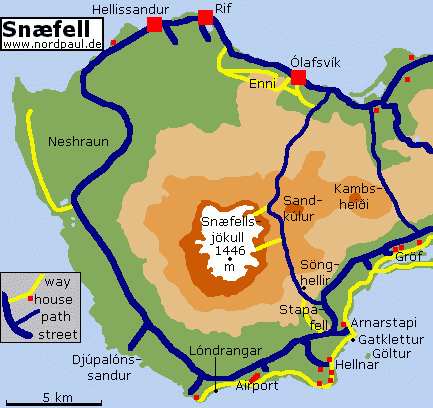 the end of the peninsula Snæfellsnes