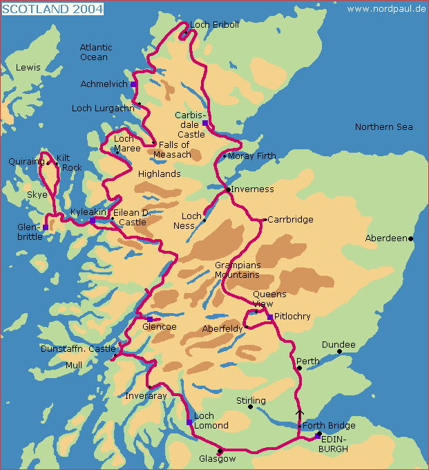 Round trip through Scotland
