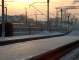 Bahnhof bei Sonnenuntergang